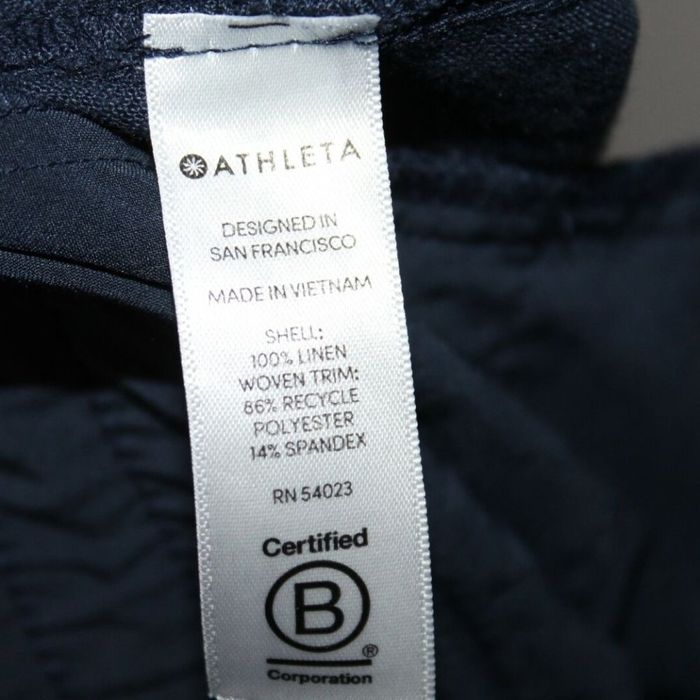 Athleta Cabo Tide Linen Wide Leg Pants Navy HW9547 - Picture 5 of 7